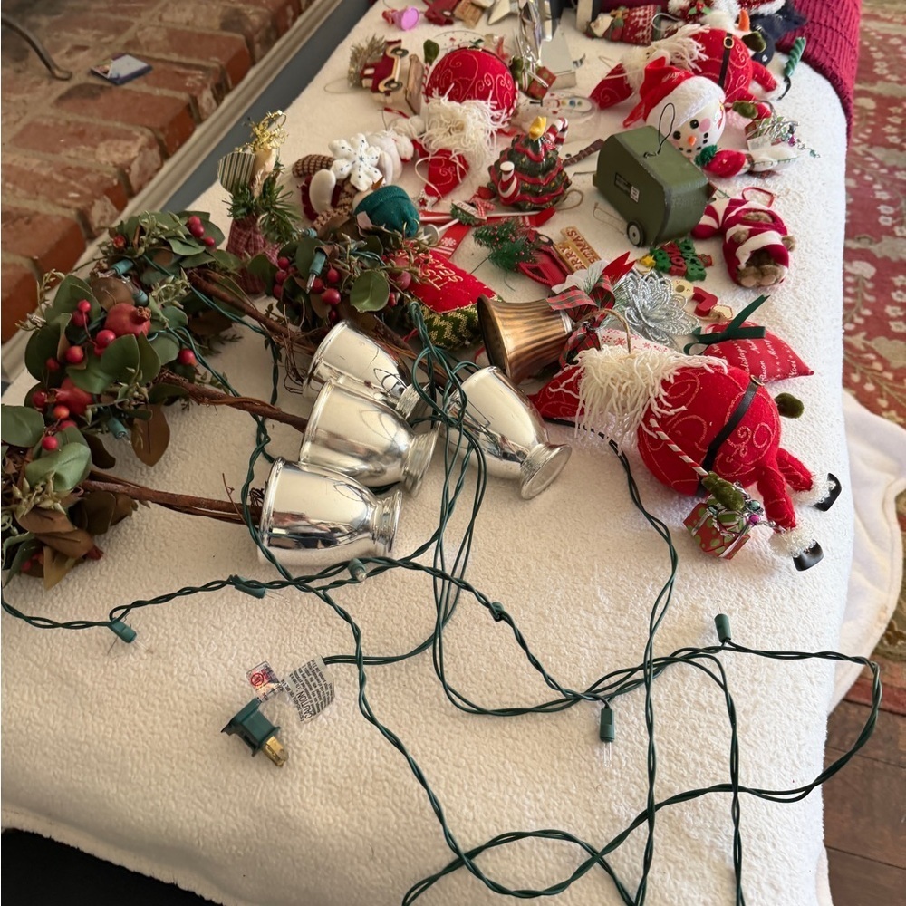 Large lot of Christmas decorations snd ornaments